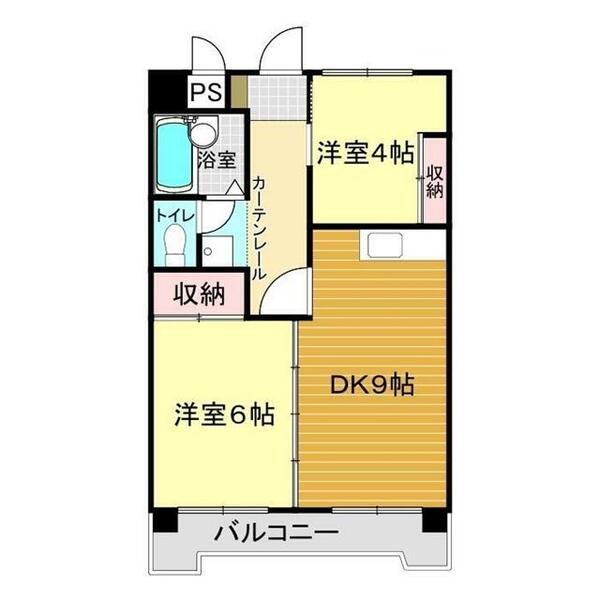 ウエストビレッジ 205A｜山口県下関市新地町(賃貸マンション2DK・2階・42.83㎡)の写真 その2