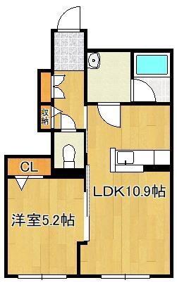 シャーメゾン南丘｜福岡県北九州市小倉北区南丘１丁目(賃貸アパート1LDK・1階・40.22㎡)の写真 その2