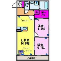 ハートフル　ウィステリア  ｜ 富山県富山市藤木（賃貸マンション2LDK・2階・58.80㎡） その2