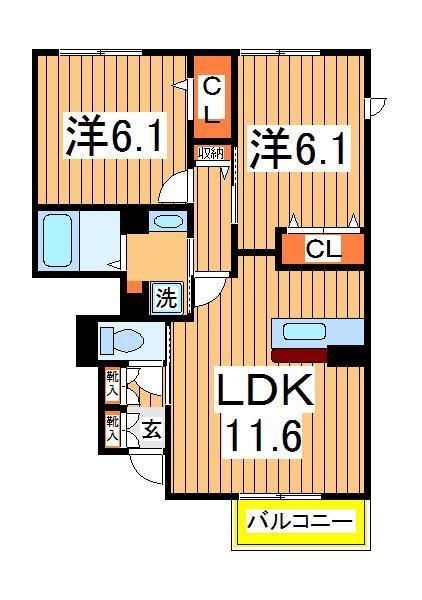 コンフォートＤ｜千葉県我孫子市湖北台３丁目(賃貸アパート2LDK・1階・55.60㎡)の写真 その2