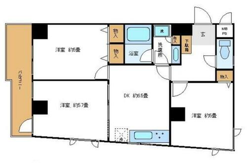 同じ建物の物件間取り写真 - ID:213099366435