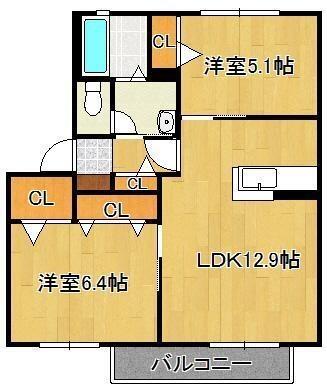 デューク沼口｜福岡県宮若市沼口(賃貸アパート2LDK・2階・54.81㎡)の写真 その2