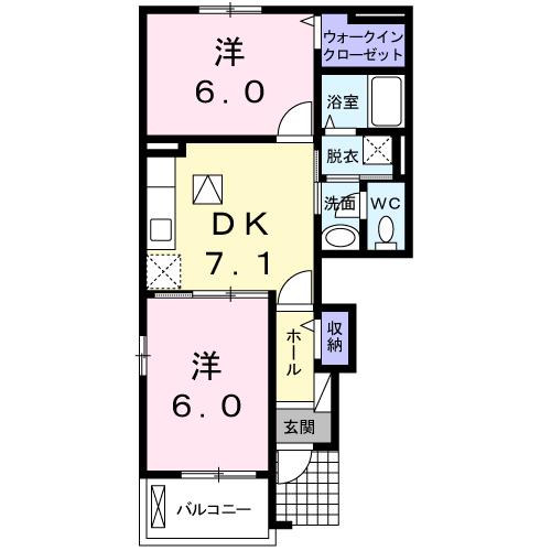 静岡県浜松市中央区笠井新田町(賃貸アパート2DK・1階・45.39㎡)の写真 その2