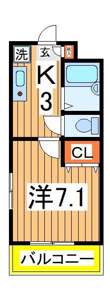 Ｋ－１マンション｜千葉県柏市東１丁目(賃貸マンション1K・4階・24.42㎡)の写真 その2