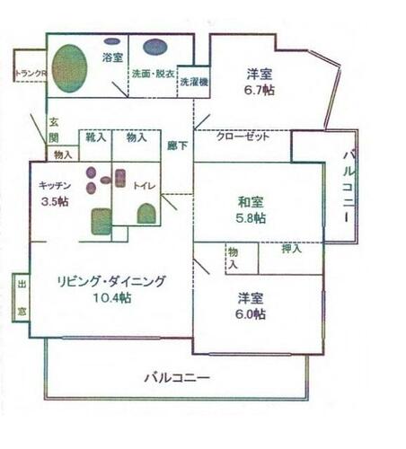 同じ建物の物件間取り写真 - ID:211044317450