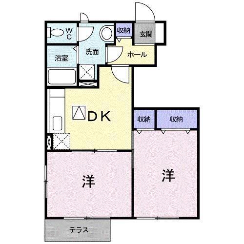 フォルムエクセレントＡ棟｜宮崎県宮崎市大字恒久(賃貸アパート2DK・1階・46.92㎡)の写真 その2