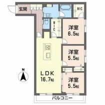 シャーメゾン　ルート３３ A0203 ｜ 愛媛県松山市越智３丁目（賃貸マンション3LDK・2階・82.67㎡） その2