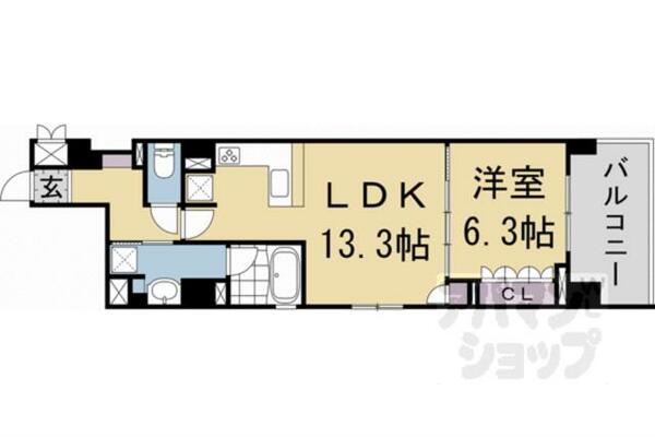 京都府京都市上京区東堀川通中立売下る一町目(賃貸マンション1LDK・3階・51.45㎡)の写真 その2