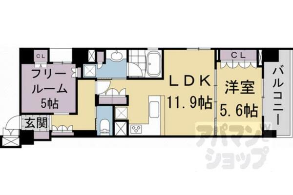 京都府京都市上京区東堀川通中立売下る一町目(賃貸マンション1SLDK・4階・57.22㎡)の写真 その2