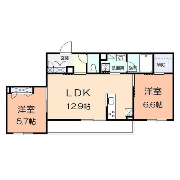 ソレイユ湘南ＶＩ 102｜神奈川県藤沢市大庭(賃貸マンション2LDK・1階・56.87㎡)の写真 その2