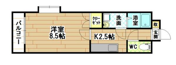 福岡県北九州市門司区柳町１丁目(賃貸マンション1K・6階・27.09㎡)の写真 その2