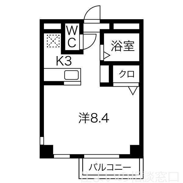 愛知県岡崎市能見町(賃貸アパート1R・5階・24.01㎡)の写真 その2