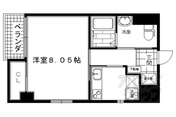 京都府京都市右京区西院南高田町(賃貸マンション1K・3階・29.00㎡)の写真 その2