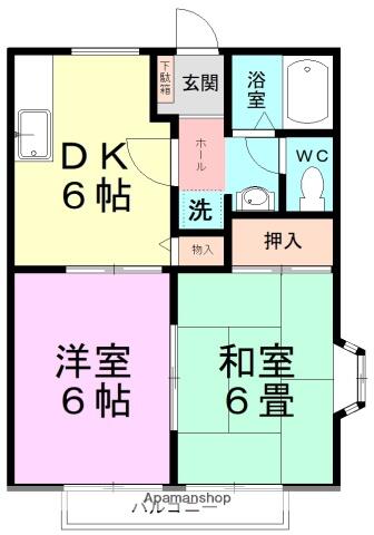 ルミエールハイツＡ｜千葉県八街市富山(賃貸アパート2DK・2階・40.92㎡)の写真 その2
