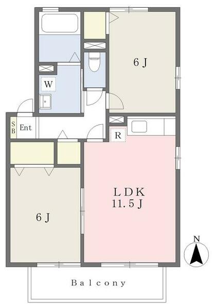 パシフィックハイツⅤ 201｜神奈川県茅ヶ崎市本村４丁目(賃貸アパート2LDK・2階・53.76㎡)の写真 その2