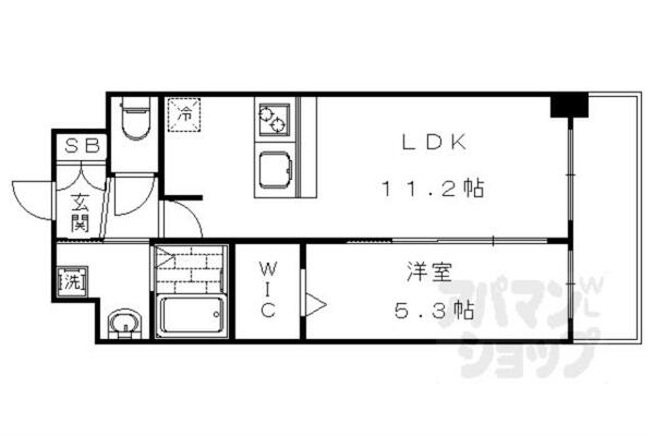 京都府京都市右京区西京極堤外町(賃貸マンション1LDK・1階・39.16㎡)の写真 その2