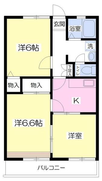 セルティアⅡ 205｜熊本県熊本市南区平成１丁目(賃貸アパート2DK・2階・48.05㎡)の写真 その2