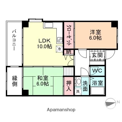 富山県富山市山室(賃貸マンション2LDK・5階・73.60㎡)の写真 その2