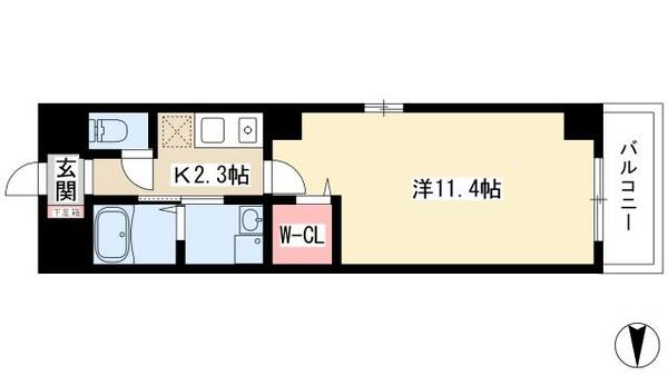 Ｋ　Ａｚｕｒ 402｜愛知県名古屋市中村区名駅南４丁目(賃貸マンション1K・4階・33.92㎡)の写真 その2