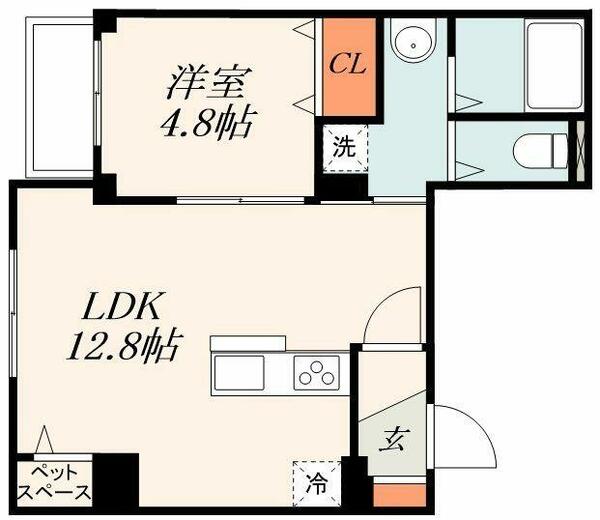 ル・シエル 201｜東京都葛飾区東金町３丁目(賃貸マンション1LDK・2階・40.08㎡)の写真 その2