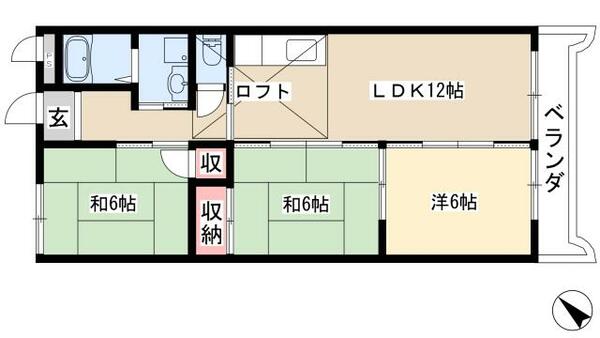 シャトーエミール 103｜愛知県名古屋市名東区小池町(賃貸マンション3LDK・1階・63.71㎡)の写真 その2