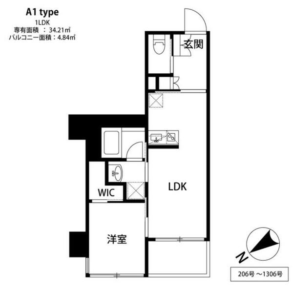 ＴＨＥ天神シティ｜福岡県福岡市中央区西中洲(賃貸マンション1LDK・7階・34.21㎡)の写真 その2