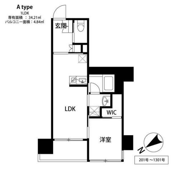 ＴＨＥ天神シティ｜福岡県福岡市中央区西中洲(賃貸マンション1LDK・12階・34.21㎡)の写真 その2