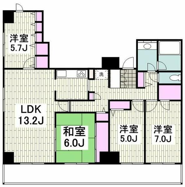 ガーデンシティ金沢文庫 517｜神奈川県横浜市金沢区釜利谷東２丁目(賃貸マンション4LDK・5階・97.66㎡)の写真 その2