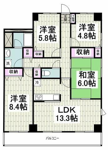 ガーデンシティ金沢文庫 915｜神奈川県横浜市金沢区釜利谷東２丁目(賃貸マンション3SLDK・9階・85.27㎡)の写真 その2