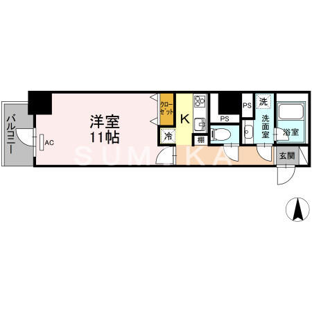 Ｐｈｏｅｎｉｘ｜岡山県岡山市北区表町２丁目(賃貸マンション1K・6階・37.76㎡)の写真 その2