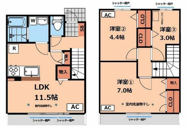 東京都小平市鈴木町２丁目(賃貸アパート3LDK・1階・64.15㎡)の写真 その2