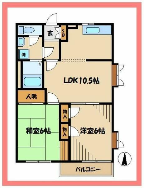 レジデンス松本 203｜神奈川県川崎市多摩区東生田３丁目(賃貸アパート2LDK・2階・46.75㎡)の写真 その2