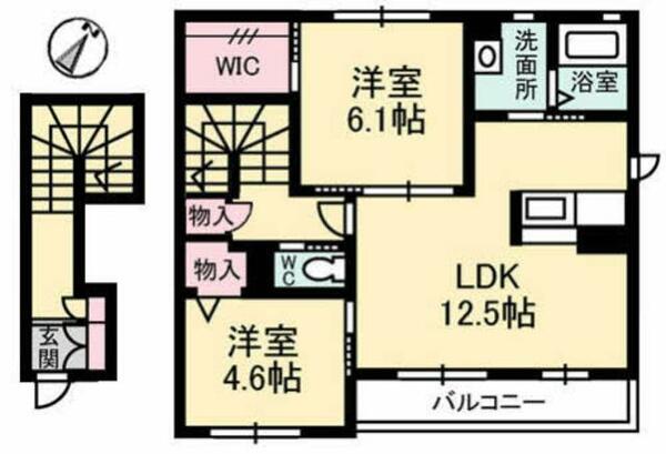 ヴェールメゾン　桂 A0202｜山口県下関市長府三島町(賃貸アパート2LDK・2階・62.75㎡)の写真 その2