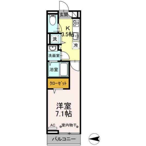 パレス国立 303｜東京都国立市西２丁目(賃貸アパート1K・3階・27.49㎡)の写真 その2