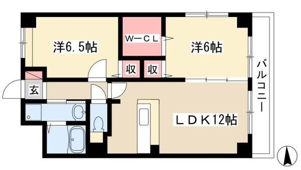 紅雲 101｜愛知県名古屋市北区紅雲町(賃貸マンション2LDK・1階・55.08㎡)の写真 その2