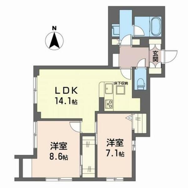 ディアコート西新井 00101｜東京都足立区島根１丁目(賃貸マンション2LDK・1階・70.88㎡)の写真 その2