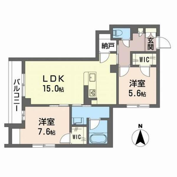 ディアコート西新井 00201｜東京都足立区島根１丁目(賃貸マンション2LDK・2階・67.82㎡)の写真 その2