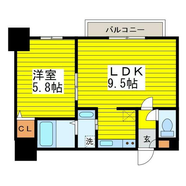 北海道札幌市東区北二十二条東１６丁目(賃貸マンション1LDK・8階・33.50㎡)の写真 その2