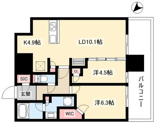 ＮＡＧＯＹＡ　ｔｈｅ　ＴＯＷＥＲ 0808｜愛知県名古屋市中村区名駅南２丁目(賃貸マンション2LDK・8階・58.53㎡)の写真 その2