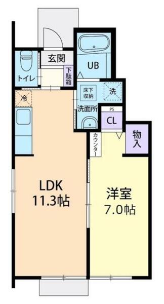 メゾンルーナ　ベルグレイド 103｜栃木県日光市森友(賃貸アパート1LDK・1階・40.53㎡)の写真 その2