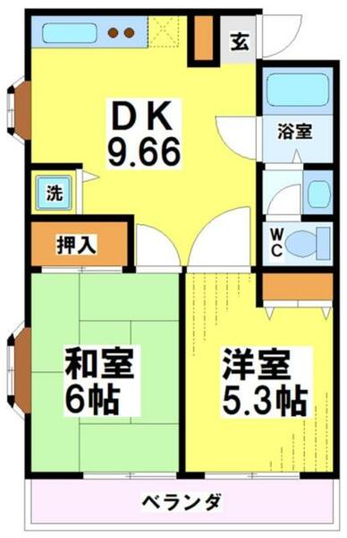 東京都調布市八雲台１丁目(賃貸アパート2DK・3階・41.58㎡)の写真 その2
