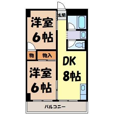 城山ハイツ｜愛知県名古屋市千種区城山町２丁目(賃貸マンション2DK・2階・44.40㎡)の写真 その2