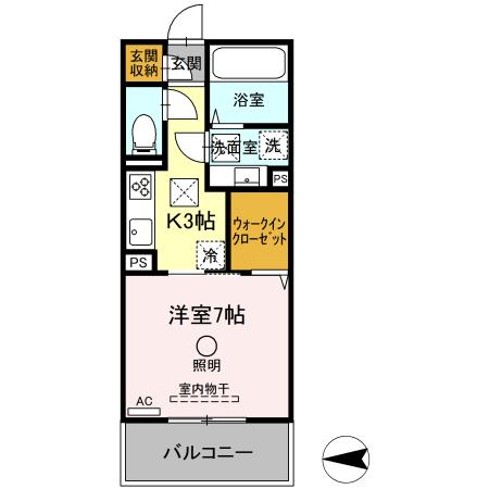 熊本県熊本市中央区本山４丁目(賃貸アパート1K・1階・30.03㎡)の写真 その2