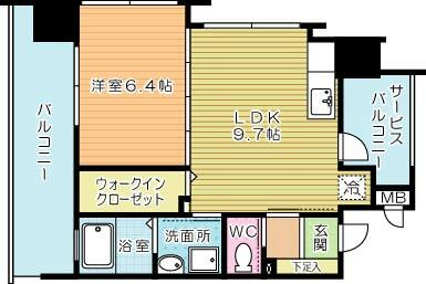 フェルト１２７ 701｜福岡県北九州市小倉北区砂津３丁目(賃貸マンション1LDK・7階・39.29㎡)の写真 その2