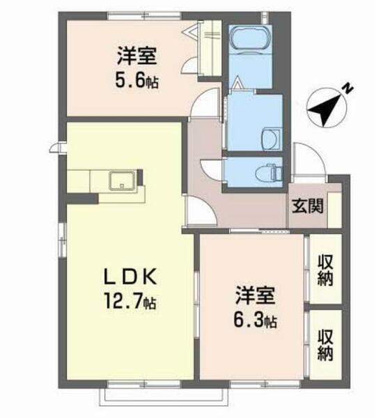 シャーメゾン石田　Ｂ棟 B0101｜山口県山口市阿知須(賃貸アパート2LDK・1階・57.81㎡)の写真 その2