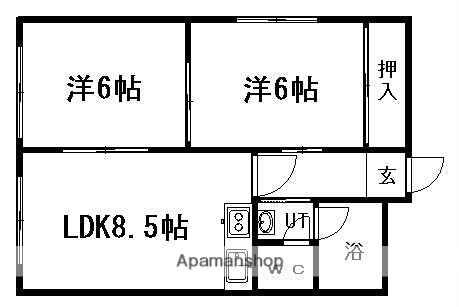 広和ハイツ第７ 302｜北海道札幌市豊平区豊平六条５丁目(賃貸マンション2DK・3階・41.71㎡)の写真 その2