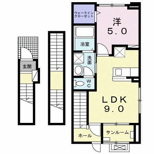 埼玉県川口市西川口３丁目(賃貸アパート1LDK・3階・44.85㎡)の写真 その2