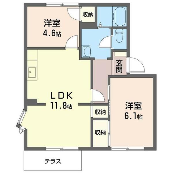 レジデンス　フジヨシＣ 00102｜埼玉県上尾市向山４丁目(賃貸アパート2LDK・1階・52.40㎡)の写真 その2