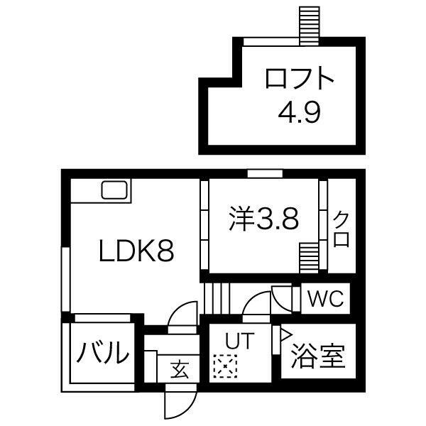 愛知県名古屋市北区八代町２丁目(賃貸アパート1SLDK・2階・30.34㎡)の写真 その2