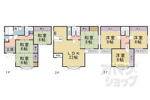 西野岸ノ下町貸家 xx｜京都府京都市山科区西野岸ノ下町(賃貸一戸建7LDK・--・155.04㎡)の写真 その2